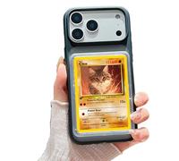 SUPRPETRIX Card/Photo Display Phone Case for iPhone | TCG/Picture Display Top Loaders & Sleeves | Compatible Pokemon Cards, Sports, One Piece, Magic (Black, iPhone 15)