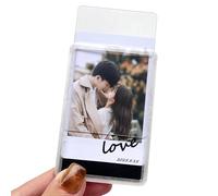 SUPRPETRIX Magnetic TCG/Photo Display Sleeves Holder Transparent Card Holder Designed for MagSafe Compatible with iPhone Device - Crystal Clear (Upward Slide, Clear(Small 54×86), No Phone case)