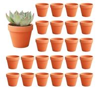 SUPRROW Small Craft Nursery Succulent Pot,3.5x3 cm Mini Terra Cotta Potswith Drainage Holes,Water Permeable Cactus Plant Pottery Planter,Small Clay Flower Pots 24pcs