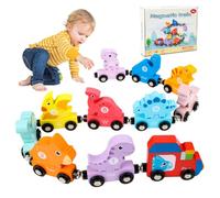 SUPRROW Toys for 1 2 3 Year Old Boys Gifts,Wooden Dinosaur Number Train,Matching and Magnetic Number Train Learning Toys,Preschool Learning Educational Toy,Montessori Toys for Toddlers