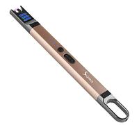 SUPRUS Candle Electric Arc Lighter Windproof Flameless USB Rechargeable Lighter with LED Light for Candle Camping BBQ Cooking (Champagne Gold)