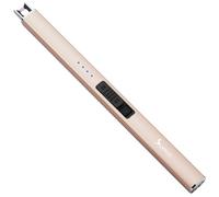 SUPRUS Electric Lighter Arc Windproof Flameless USB Rechargeable Lighter with Safety Lock for Candle BBQ Camping (Bright Gold)