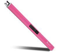 SUPRUS Fluorescent Lighter Glows in The Dark Arc Windproof Flameless USB Rechargeable Lighter with Safety Lock for Candle BBQ Camping in Party (Pink)