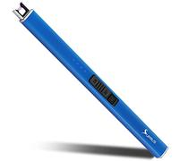 SUPRUS Fluorescent Lighter Glows in The Dark Arc Windproof Flameless USB Rechargeable Lighter with Safety Lock for Candle BBQ Camping in Party (Blue)