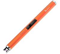 SUPRUS Fluorescent Lighter Glows in The Dark USB Lighter Rechargeable Windproof Pocket Size for Candle Cooking BBQ in Party (Orange)