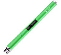 SUPRUS Fluorescent Lighter Glows in The Dark USB Lighter Rechargeable Windproof Pocket Size for Candle Cooking BBQ in Party (Green)