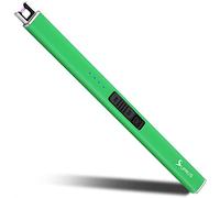 SUPRUS Glow in the Dark Electric Arc Lighter, Windproof Flameless Plasma, Rechargeable USB, Safety Lock, Green