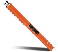 SUPRUS Glow in the Dark Electric Lighter Candle Lighter Rechargeable USB Arc Lighter with Safety Lock Windproof Flameless Plasma for Candle Grill (Orange)