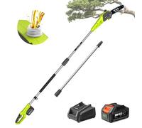 Supstable 10-inch Cordless Pole Saw: Electric Pole Chainsaw with 4000mAh Battery and Telescopic Long Reach up to 2.9m (9.5ft) for Cutting Trees, Branches and Wood in Garden Care & Maintenance
