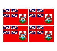 Supstick Set of 4 Bermuda Flag Stickers 6 x 4 cm