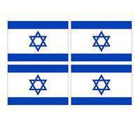 Supstick Set of 4 National Flag Stickers Israel 6 x 4 cm