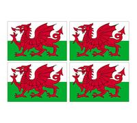 Supstick Set of 4 Wales Flag Stickers 6 x 4 cm
