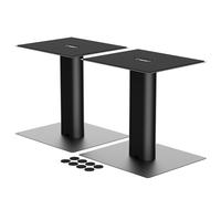 suptek Desktop Speaker Stands Mount Set 256mm for Bookshelf Speakers Bracket, 21.5 x 24cm Metal Tray, Compatible with 5” to 7” Speakers, White SDM003LB