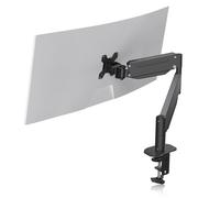 Suptek Single Monitor Arm - 43” Heavy Duty Gas Spring Desk Mount Holds up to 13kg, Tool Free Height Adjustable Screen Arm with Tilt Swivel Rotation, VESA 75/100mm, C-clamp/Grommet Options
