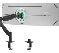 Suptek Single Monitor Mount, Ultrawide Monitor Arm Desk Mount Fit for 49 inches Screen, 46.2 lbs,Pneumatic Height,C-Clamp and Grommet Install, Black, MD71L