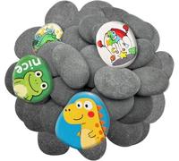 SUPTIDY 35 PCS Rocks for Painting, 1.6-2.8 Inches Natural River Stones for Crafts, Flat Smooth Pebbles for Art, Mandala, Kindness, DIY, Garden Decoration, Rock Painting Kit for Kids & Adults