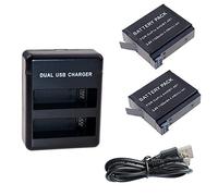 Suptig Battery (2 Pack) and Dual Charger for Gopro HERO4 Black/Silver and AHDBT-401