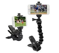 Suptig Phone Holder Desk Gooseneck Mount, Cell Phone Clamp Clip for Pole, Mobile Phone Mount Stand, Compatible for iPhone 16 Plus Phone 15 Pro Xs Max XR X 8 7 6 6s Plus and Other 4-7'' Device