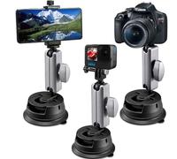 Suptig Suction Cup Mount for Phone Car Windshield Dashboard Universal Mounts and Camera Mount Car Comaptible for iPhone, Canon, Nikon, Sony and Most Cameras Or Phone