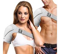 Suptrust Shoulder Brace for Women and Men: Shoulder Pain Relief Rotator Cuff Support Brace - Adjustable Fit Sleeve Wrap Relief for Injuries and Tendonitis - One Size Regular(Gray)