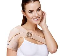 Suptrust Shoulder Brace for Women and Men: Shoulder Pain Relief Rotator Cuff Support Brace - Adjustable Fit Sleeve Wrap Relief for Injuries and Tendonitis - One Size Regular(Pink)