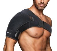 Suptrust Shoulder Brace for Women and Men: Shoulder Pain Relief Rotator Cuff Support Brace - Adjustable Fit Sleeve Wrap Relief for Injuries and Tendonitis(Black Small/Medium)