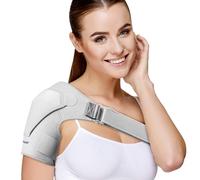 Suptrust Shoulder Brace for Women and Men: Shoulder Pain Relief Rotator Cuff Support Brace - Adjustable Fit Sleeve Wrap Relief for Injuries and Tendonitis - One Size Regular(Gray)