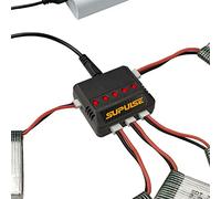SUPUlSE Lipo Battery Charger DC 3.7V 1S 1 Cell RC Charger Micro 5 Port Compact Charger with LED Indicator Mini Size Lipo Charger 5 in 1 USB Lipo Charger