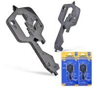 Supuse Men Keychain Multitool 2Pack, 20 In 1 Key Shaped Pocket EDC Gadgets, Multi Tool with Drill Drive Screwdriver and Bottle Opener Keychain, Perfect Gifts for Men, Women, Dad and Outdoor, Black