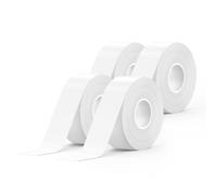 SUPVAN E10 & E11 & E12 & E16 Label Maker Tape, 4 Rolls 15mm × 6m Genuine Continuous Laminated Thermal Label Tape Refill, Waterproof Oilproof Child-Safe Durable Auto Detect Labels, Black on White