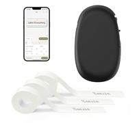 SUPVAN E10 Mini Bluetooth Label Maker Machine with 3 Tapes, Waterproof Label, Versatile App with 30+ Fonts and 660+ Icons, Inkless Labeler for Home, Kitchen, School, Office Organization, Black