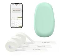SUPVAN E10 Mini Bluetooth Label Maker Machine with 3 Tapes, Waterproof Label, Versatile App with 40+ Fonts and 600+ Icons, Inkless Labeler for Home, Kitchen, School, Office Organization, Green