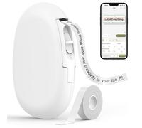 SUPVAN E10 Mini Bluetooth Label Maker Machine with Tape, Continuous Waterproof Label, Versatile App with 30+ Fonts and 660+ Icons, Inkless Labeler for Home, Kitchen, School, Office Organization, White