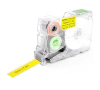 SUPVAN G-Series Continuous Label, 12mm x 7.5m, Black on Yellow