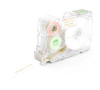 SUPVAN G15M Series Continuous Thermal Transfer Labels, 15 mm W × 7.5 m L, Waterproof, High Temperature Resistant & Non-Fading Labels for Outdoors & Indoor, Gold on White