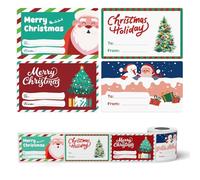 SUPVAN T50M Christmas Tags Stickers, 50mm×80mm 100 Labels/Roll, Genuine Laminated Thermal Tape Refill, Self-Adhesive Xmas Name Tags for Presents, Boxes, Cards & Envelopes, Cartoon Style
