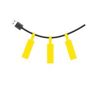 SUPVAN T50M Series Label Maker Tape, 25mm x 38mm + 40mm 100 Labels/Roll Genuine Laminated Thermal Cable Label Tape Refill, Waterproof Oilproof Highly Adhesive Auto Detect Labels, Black on Yellow