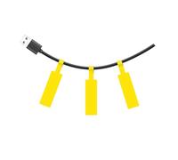 SUPVAN T50M Series Label Maker Tape, 25mm x 38mm + 40mm 105 Labels/Roll Genuine Laminated Thermal Cable Label Tape Refill, Waterproof Oilproof Highly Adhesive Auto Detect Labels, Black on Yellow