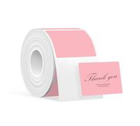 SUPVAN T50M Series Label Maker Tape, 40mm x 30mm 250 Labels/Roll Genuine Laminated Thermal Label Tape Refill, Waterproof Oilproof Highly Adhesive Auto Detect Labels, Black on Pink