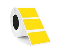SUPVAN T50M Series Label Maker Tape, 50mm × 30mm 250 Labels/Roll Genuine Laminated Thermal Label Tape Refill, Waterproof Oilproof Highly Adhesive Auto Detect Labels, Black on Yellow