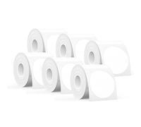 SUPVAN T50M Series Label Maker Tape, 6 Rolls Round Size Φ 50mm 140 Labels/Roll Genuine Laminated Thermal Label Tape Refill, Waterproof Oilproof Highly Adhesive Auto Detect Labels, Black on White