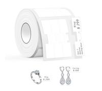 SUPVAN T50M Series Label Maker Tape, Jewelry Label 12mm x 53mm 520 Labels/Roll Genuine Laminated Thermal Label Tape Refill, Waterproof Oilproof Highly Adhesive Auto Detect Labels, Black on White