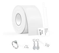 SUPVAN T50M Series Label Maker Tape, Jewelry Label 30mm x 25mm + 70mm 75 Labels/Roll Genuine Laminated Thermal Label Tape Refill, Waterproof Oilproof Highly Adhesive Auto Detect Labels, Black on White