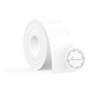 SUPVAN T50M Series Label Maker Tape, Round Φ 30mm, Black on White | 220 Labels/Roll, Laminated Waterproof & Oilproof, Strong Adhesive, Auto Detect, Durable for Small Business, Home, School