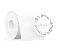 SUPVAN T50M Series Label Maker Tape, Round Size Φ 50mm 150 Labels/Roll Genuine Laminated Thermal Label Tape Refill, Waterproof Oilproof Highly Adhesive Auto Detect Labels, Black on White