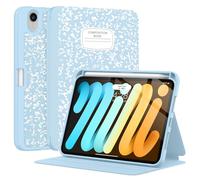 Supveco Case for iPad Mini (A17 Pro) 2024 /iPad Mini 6th Generation 2021 with Pencil Holder-[Auto Wake/Sleep],Slim Protective Case with Soft TPU Back Cover for iPad Mini 8.3 Inch 2024/2021-Ice Blue