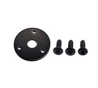 SUPVOX 1/4 Inch Indented Guitar Jack Plate Round Metal Socket Nickel Plated Iron Copper With Screws for Electric Guitar Bass Black