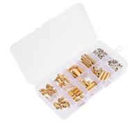 SUPVOX 1 Box M3 Hexagonal Brass Standoff Screw Fixing Column, Golden Brass Support Column, High Hardness Non-slip Hex Pillar