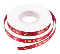 SUPVOX 1 Roll of High Density Polyester Ribbon with Heart Pattern for Mother's Day Decoration and Bridal Bouquet Wrapping, for DIY Crafts and Handicrafts Making
