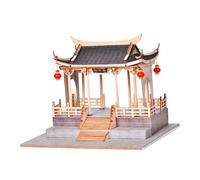 SUPVOX 1 Set Crafted Chinese Style Bridge Model Kit DIY Assembly Miniature Building Model for Scene Decoration Photography Prop Enhances Hands Skills